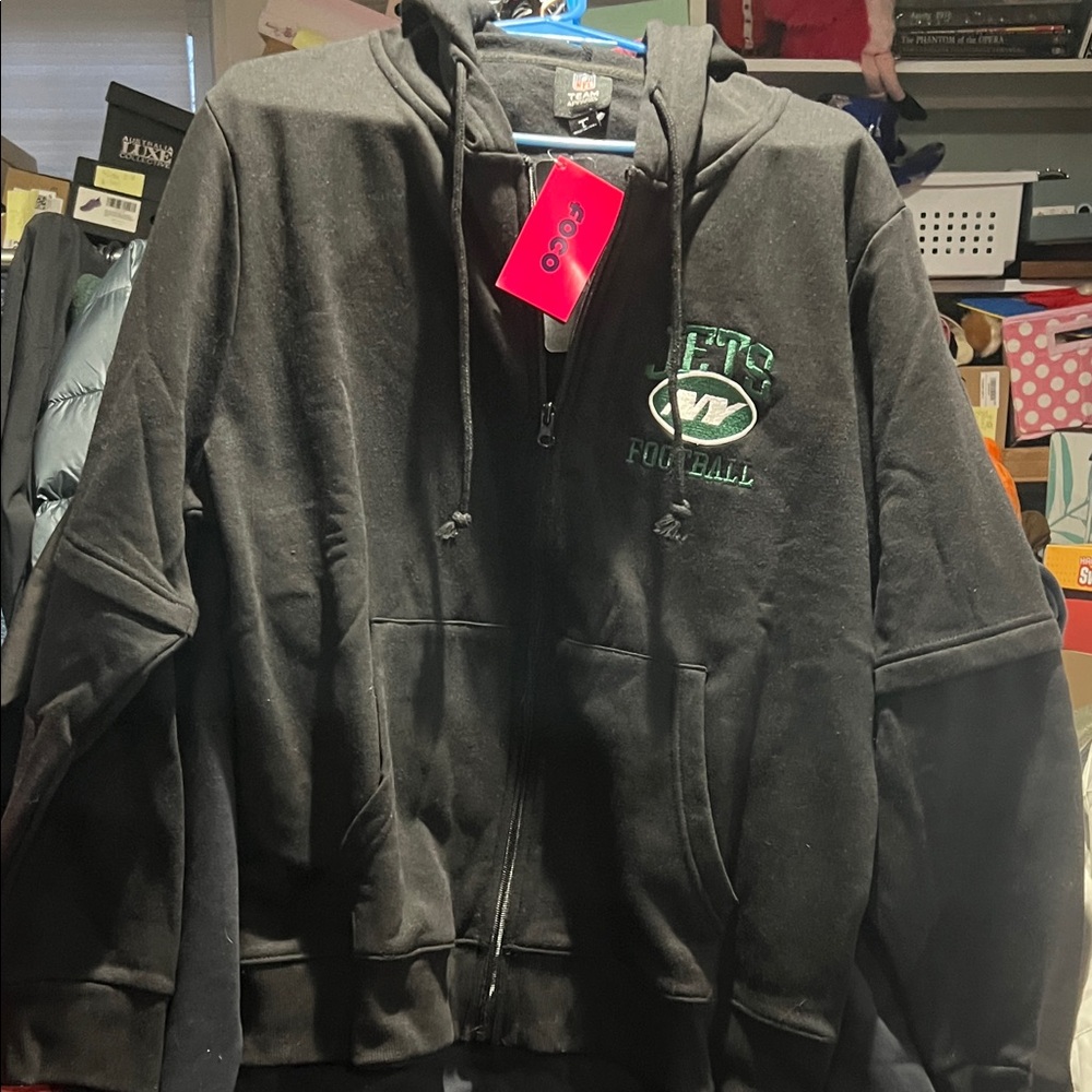 NFL Black Hoodie with Green Logo